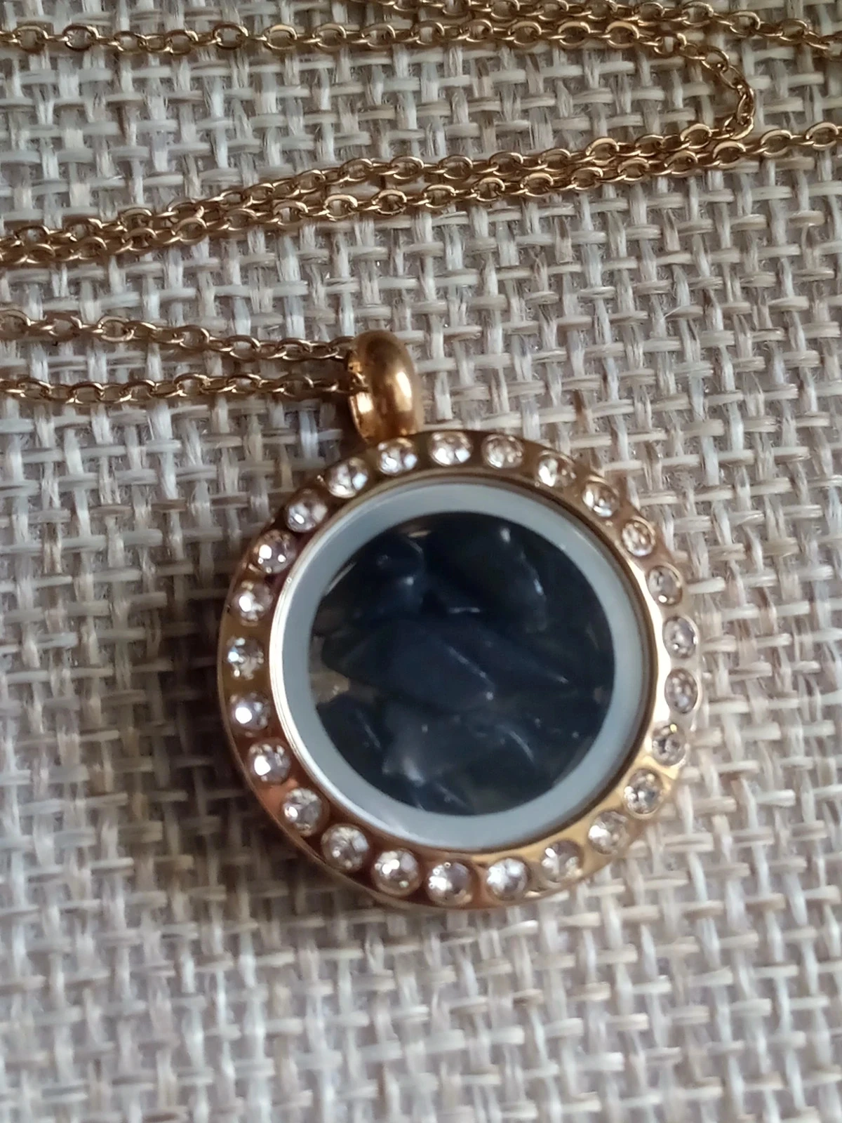 Necklace pendant filled with black obsidian stones ❤️ – photo 3